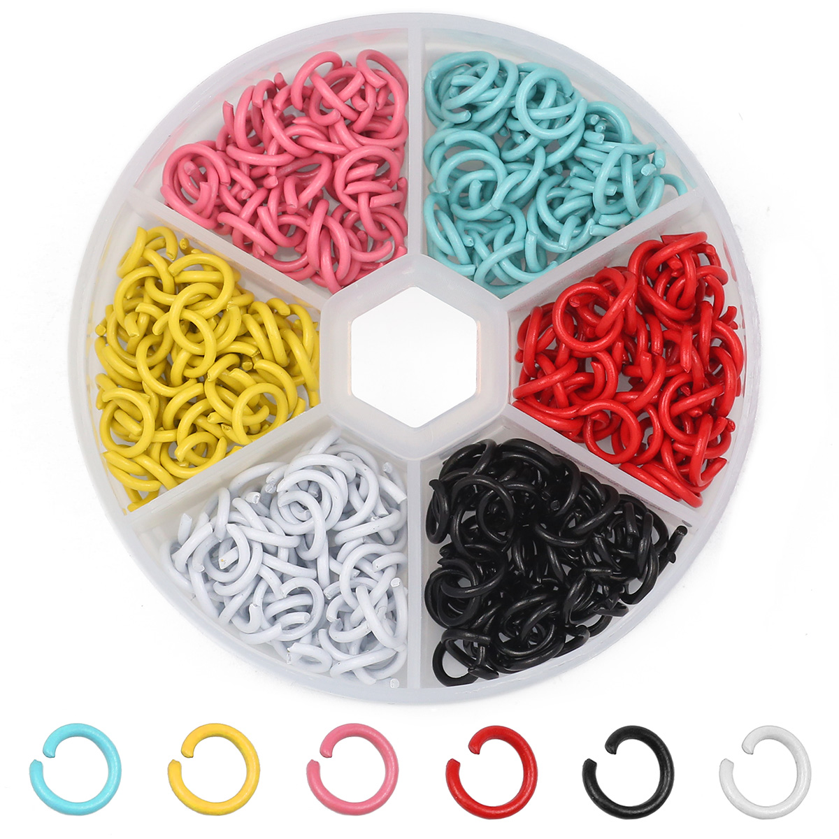 Jump Ring Assorted - 87g Kleurrijke Gemengde Kleuren Zinklegering Open