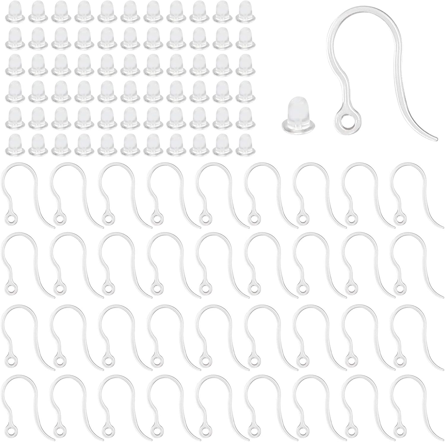 Jewelry Making Wire - 40 stuks doorzichtige plastic oorbelhaken oordraad
